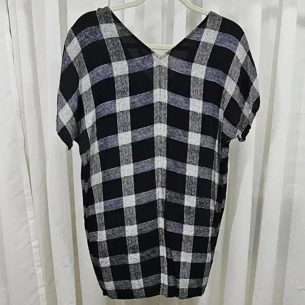 Madewell Women's XS Black and White Plaid Sheath Dress - Picture 4 of 10